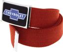 Chevrolet Bow Tie Silver/Black Logo Flip Style Belt Buckle - Red