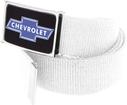 Chevrolet Bow Tie Silver/Black Logo Flip Style Belt Buckle - White