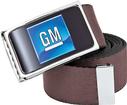 GM Mark Of Excellence Logo Flip Style Belt Buckle - Brown