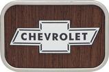 Chevrolet Bowtie Logo Belt Buckle Framed - Walnut
