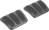1967-76 A-Body Brake & Clutch Pedal Pads - Curved Style - Black Finish w/Rubber Insert