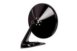 1960-74 Muscle Car Round Door Mirror With Fasteners On Leading Edge - Gloss Black