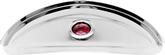 Chrome 7" Headlamp Visor with Red Glass Dot
