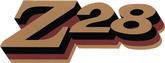 1977 Z28 Rear Spoiler Decal- Light Gold, Black, Brown, Light Gold