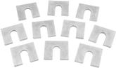 Body Shims; 1/16" Thick, 1-1/4" x 1-1/8"; with 3/8" Bolt Slot;  Zinc Plated; 10 Piece Set