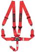 Corbeau 5-Point Bolt-In Harness Camlock Seat Belts; 2-Inch; Red