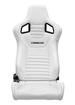 Corbeau Sportline RRS Reclining Racing Seat; White Vinyl with Black Stitch
