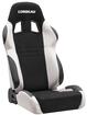 Corbeau A4 Reclining Racing Seat; Black and Gray Microsuede