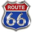 Route 66 Sign; Red Silver and Blue; 11' x 10-1/2" 