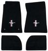 1964-73 Ford Mustang; 4-Piece Floor Mat Set; Coupe/Fastback; Black; With Tri-Bar Logo