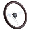 Forever Sharp 14" 6 Bolt Empire Wood Wheel - Chrome Spokes with Dark Mahogany Wood