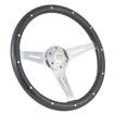 Forever Sharp 15" 6 Bolt Empire Wood Wheel - Chrome Spokes - Gray Mahogany Wood with Aluminum Rivets