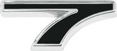 Custom "7" Emblem; Adhesive Back; Black Face with Chrome Edging; Made in the USA 