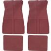 1973-87 GM; Rubber Floor Mat Set; With GM Logo; Factory Style; Set of 4; Dark Red