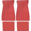 1973-87 GM; Rubber Floor Mat Set; With GM Logo; Factory Style; Set of 4; Red