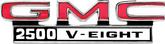 1968-72 GMC Pickup Truck; "GMC 2500 / V-Eight" Front Fender Emblems; Pair; Made in the USA!