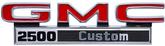1971-72 GMC Pickup Truck; "GMC 2500 Custom" Front Fender Emblems; Pair; Made in the USA!