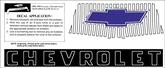 1955 (1st Series) Chevrolet Pickup Hood Emblem Decal with Black Letters and White Background