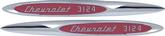 1957 Chevrolet Cameo; "3124 Chevrolet" Front Fender Emblems; Pair