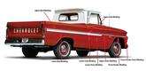 1962-66 Chevrolet Fleetside Pickup; Short Bed; Side Molding Set; 16 Piece; with Clips and Hardware