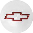 Billet Aluminum with Red Recessed Bow Tie Emblem Freeze Plug Inserts