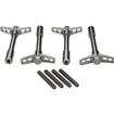 Chevrolet; Valve Cover Wing Nut and Stud Set; Chrome with Embossed Bowtie; 4-1/8" Tall; Set of 4