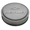 Slant-Edge Die-Cast Aluminum Air Cleaner - Chevy Bowtie - Cast Gray w/ Milled Emblem