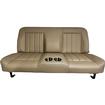 Distinctive Industries Custom CTX-60 Full Backrest Bench Seat; 60" Wide; w/ Cup Holders; Vertical Pleats; Tan w/ Tan Stitch