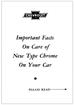1953-60 Chrome Care Instruction Folder