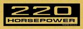 220-HP Black and Gold Valve Cover Decal