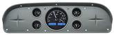 1957-60 Ford Pickup Dakota Digital VHX Instrument System - Black Alloy Style Face - Blue Display