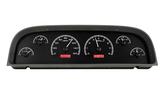 1960-63 Chevrolet Pickup VHX Series Gauge Set with Black Alloy Face and Red Backlighting