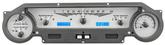 1964-65 Ford Falcon/Mustang Dakota Digital VHX Instrument System - Silver Alloy Style Face - Blue Display