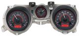 1971-73 Ford Mustang Dakota Digital VHX Instrument System - Carbon Fiber Style Face - Red Display