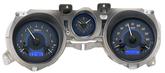 1971-73 Ford Mustang Dakota Digital VHX Instrument System - Carbon Fiber Style Face - Blue Display