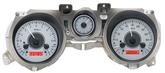 1971-73 Ford Mustang Dakota Digital VHX Instrument System - Silver Alloy Style Face - Red Display
