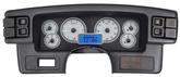 1987-89 Ford Mustang Dakota Digital VHX Instrument System - Silver Alloy Style Face - Blue Display