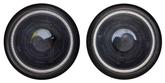 Dapper Lighting; 575 5-3/4" Projector Headlight; High/Low; Halogen; Black Housing; Black Shroud; Clear Glass Lens; Classic Switchback Halo