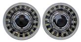 Dapper Lighting; 575 5-3/4" Projector Headlight; High/Low; Halogen; Chrome Housing; Chrome Shroud; Clear Glass Lens; Modern Switchback Halo
