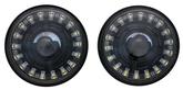 Dapper Lighting; 575 5-3/4" Projector Headlight; High/Low; Halogen; Black Housing; Black Shroud; Clear Glass Lens; Modern Switchback Halo