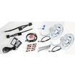 Dapper Lighting; LED Seven Projector Headlight; High/Low Beam; Chrome Housing; Clear Glass Lens; HDR Switchback Halo