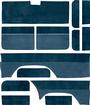 1981-91 Chevrolet/GMC Suburban with Rear Tailgate Encore Velour & Carpet Panel Set - Navy Blue/Blue
