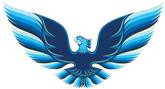 1979-80 Firebird 5 Color Blue 11" Rear Spoiler Bird Crest Decal