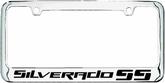 Engraved Chrome License Plate Frame with Black Silverado SS Block Lettering