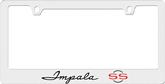 Engraved Chrome License Plate Frame With Early Style Impala SS In Script Letters