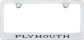 Plymouth Chrome License Plate Frame - Block Lettering