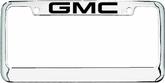 Engraved Chrome License Plate Frame with GMC Block Lettering On Top