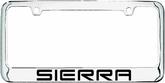 Engraved Chrome License Plate Frame with Black Sierra Block Lettering