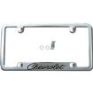 Chrome License Plate Frame Chevrolet- Black GM Classic Script Bottom