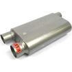 Flowmaster; 15" Transverse Cross Flow 80 Series Muffler; With 3" Offset Inlet; 2-1/2" Dual Outlet